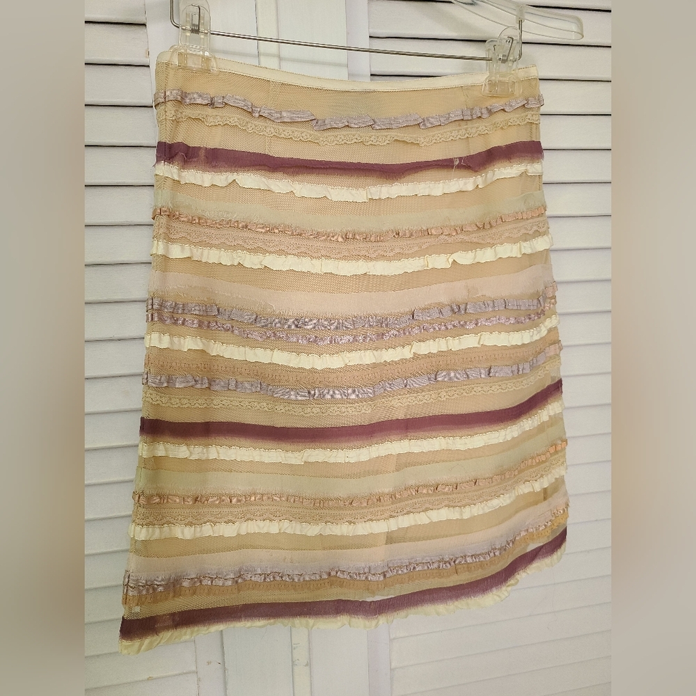Elegant Striped Ruffle Skirt